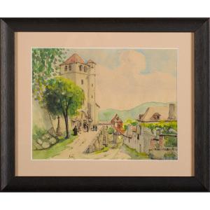 Robert Dessales-quentin (1885-1958) Saint Circq Lapopie Lot Cirq