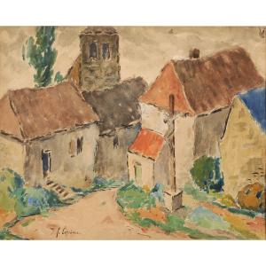 Joseph Lépine (1867-1943) Village de basse Corrèze