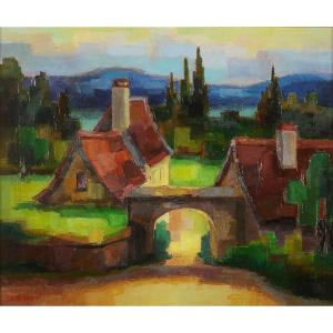 Jean-Daniel Ribeyrol (1918-2005) Le hameau du Ruth à Peyzac Dordogne