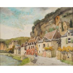 Robert Dessales-quentin (1885-1958) La Roque Gageac And The Dordogne Périgord