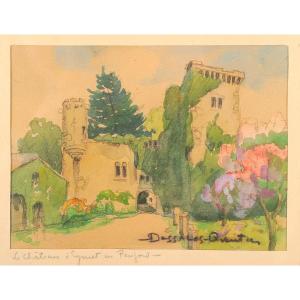 Robert Dessales-quentin (1885-1958) Castle Of Eymet Dordogne Périgord