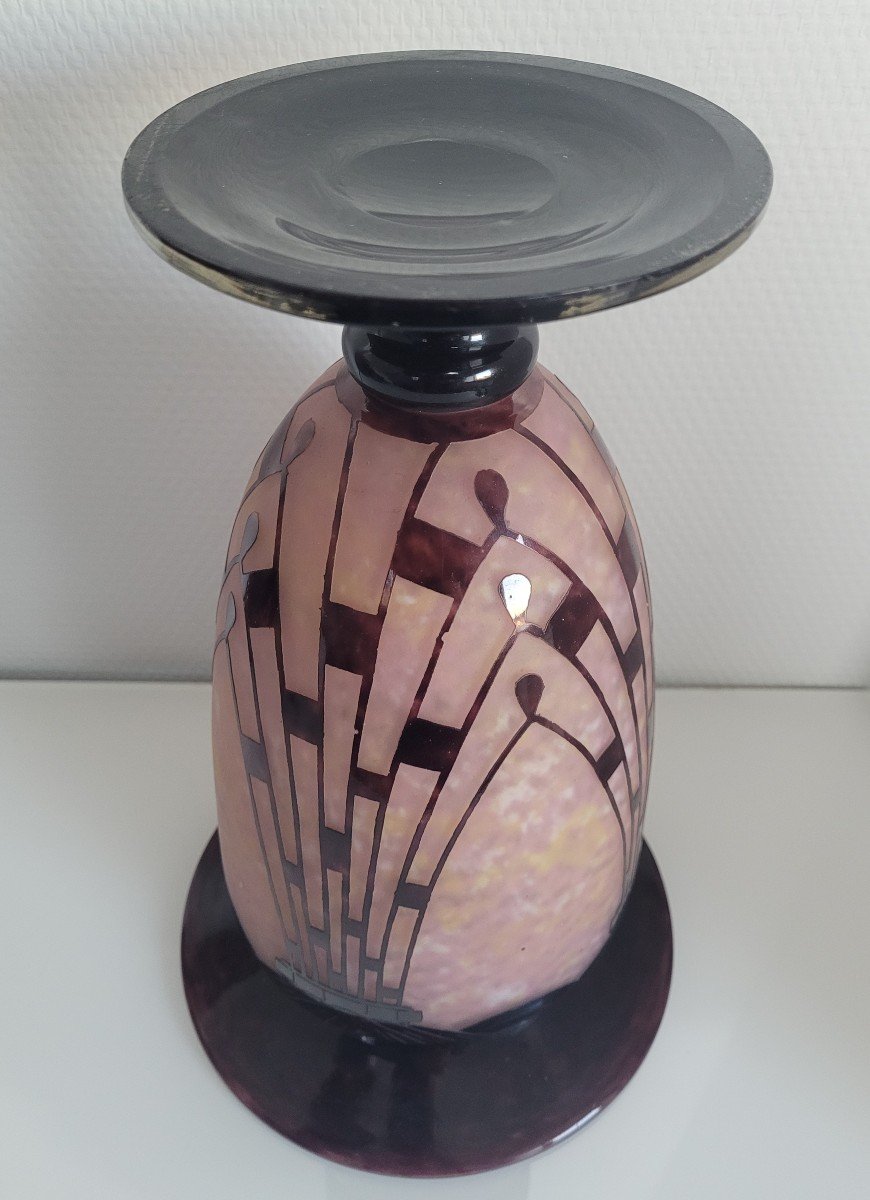 Schneider Vase “known As Charder” For French Glass-photo-1