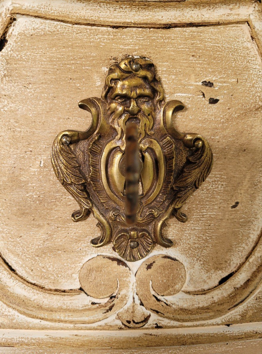 Commode tombeau peinte de style Louis xv -photo-4