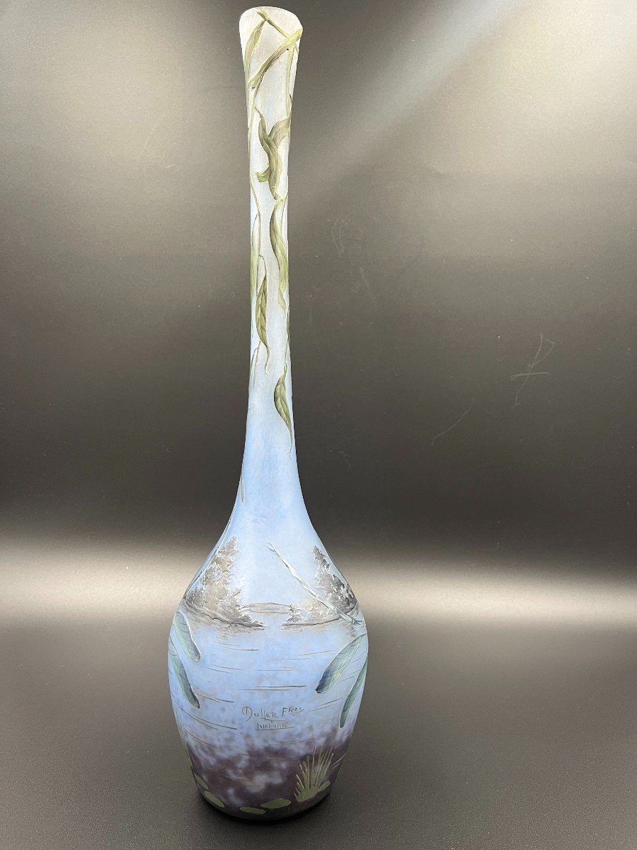 Muller Frères Lunéville Vase With Dragonfly -photo-3