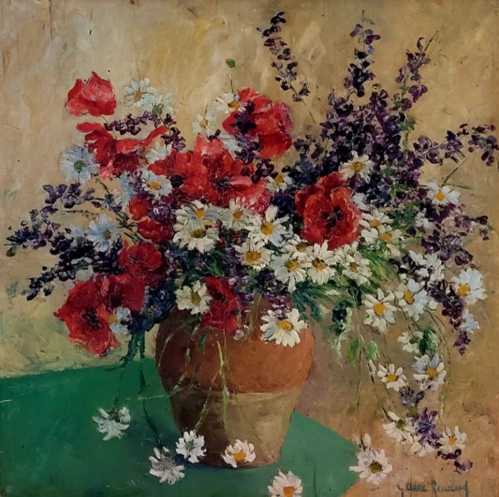 Flower Painting By G. Clerc Renaud-photo-3