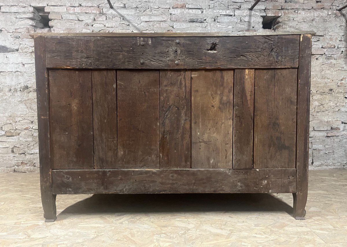 18th Century Louis XV Sideboard With Curved Sides In Walnut-photo-3