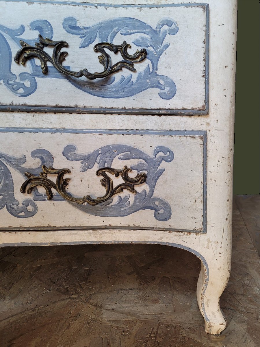 Painted Louis XV Style Chest Of Drawers-photo-4