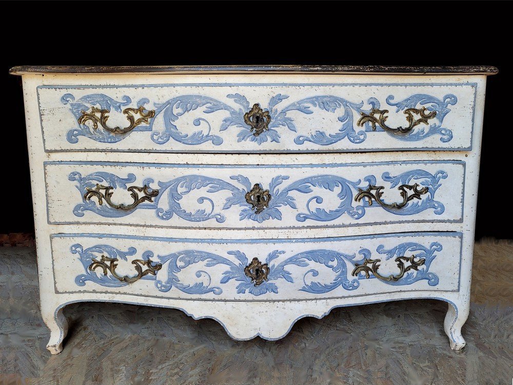 Painted Louis XV Style Chest Of Drawers