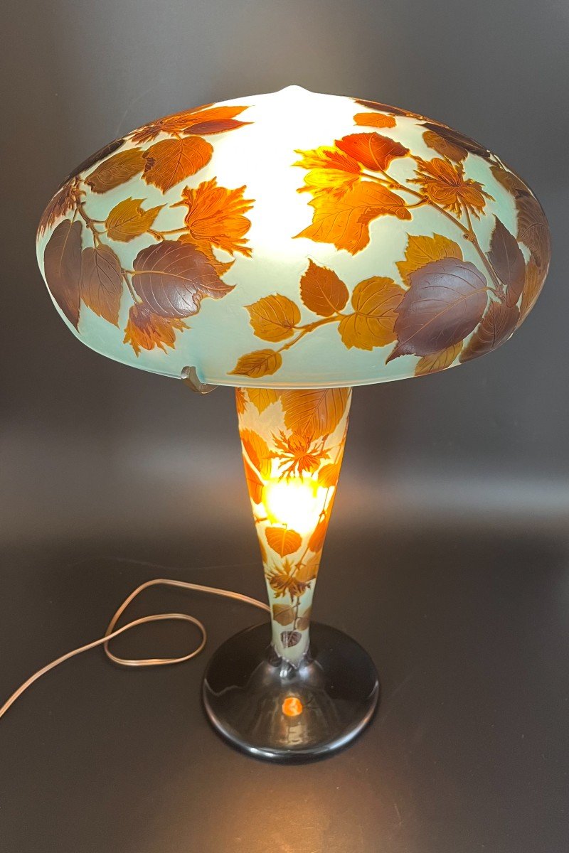 Lampe Emile Gallé " Aux Noisettes "-photo-3