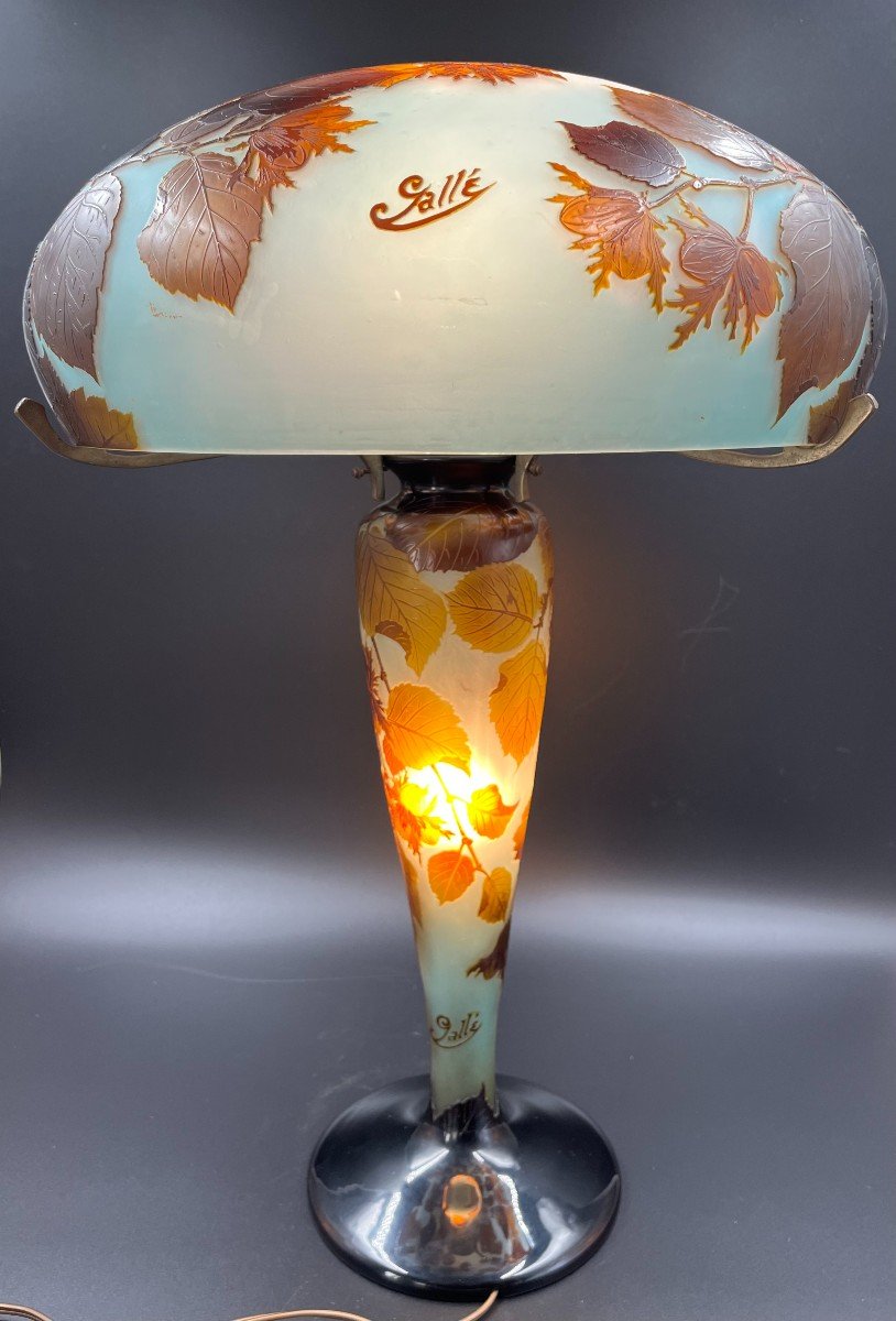 Lampe Emile Gallé " Aux Noisettes "-photo-5