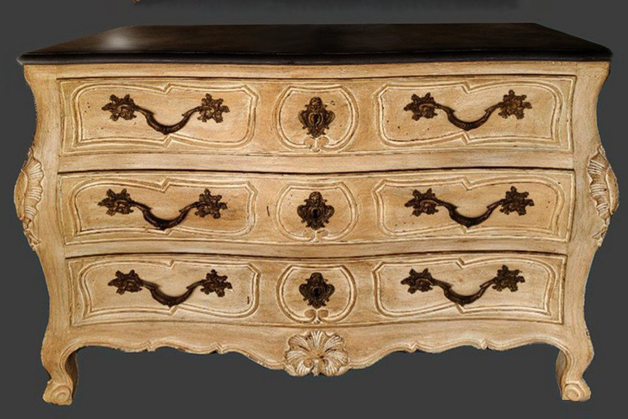 Commode tombeau peinte de style Louis XV-photo-2