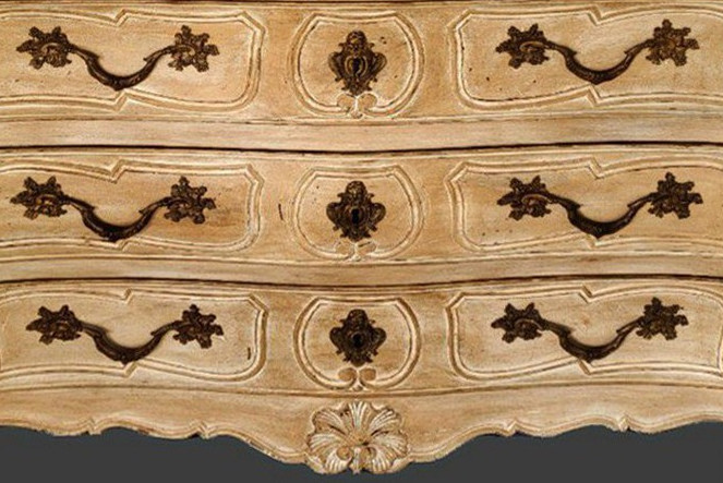 Commode tombeau peinte de style Louis XV-photo-3