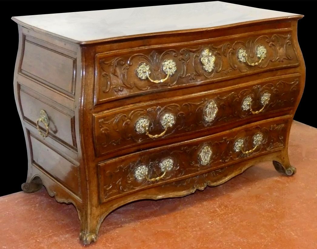 Commode Louis XV en bois naturel-photo-2