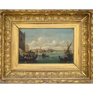 Tableau XIXe La lagune à Venise 