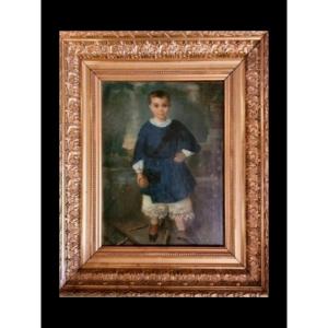 Tableau portrait de jeune homme XIXe