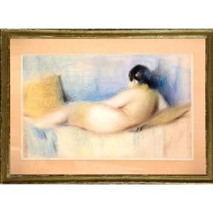 Pastel  signé Édouard DEGAINE de 1929