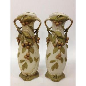 Royal DUX paire de vases Art Nouveau 