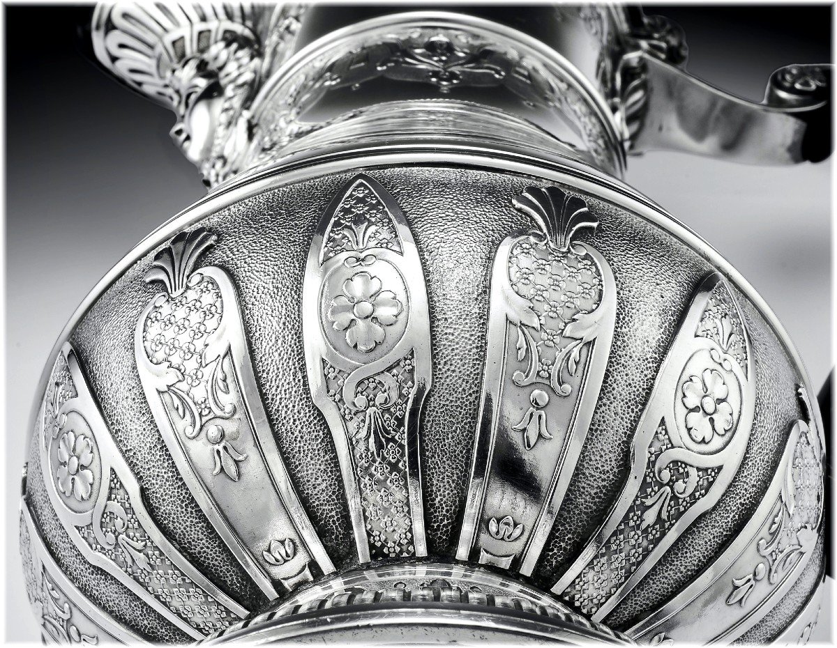 CARDEILHAC : Grande Verseuse / Cafeti&egrave;re en Argent Massif style Louis XIV / R&eacute;gence MASCARON-photo-2