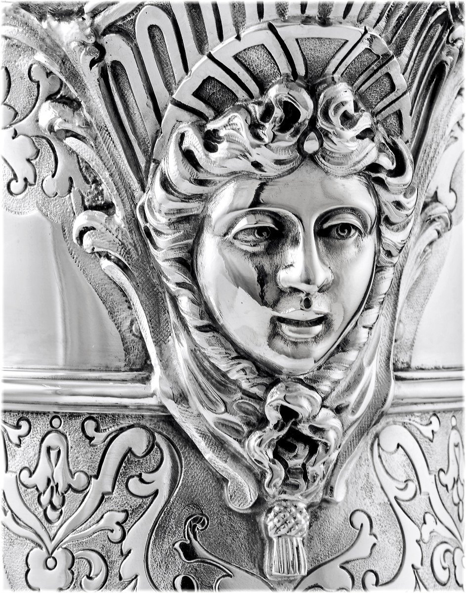 CARDEILHAC : Grande Verseuse / Cafeti&egrave;re en Argent Massif style Louis XIV / R&eacute;gence MASCARON-photo-4