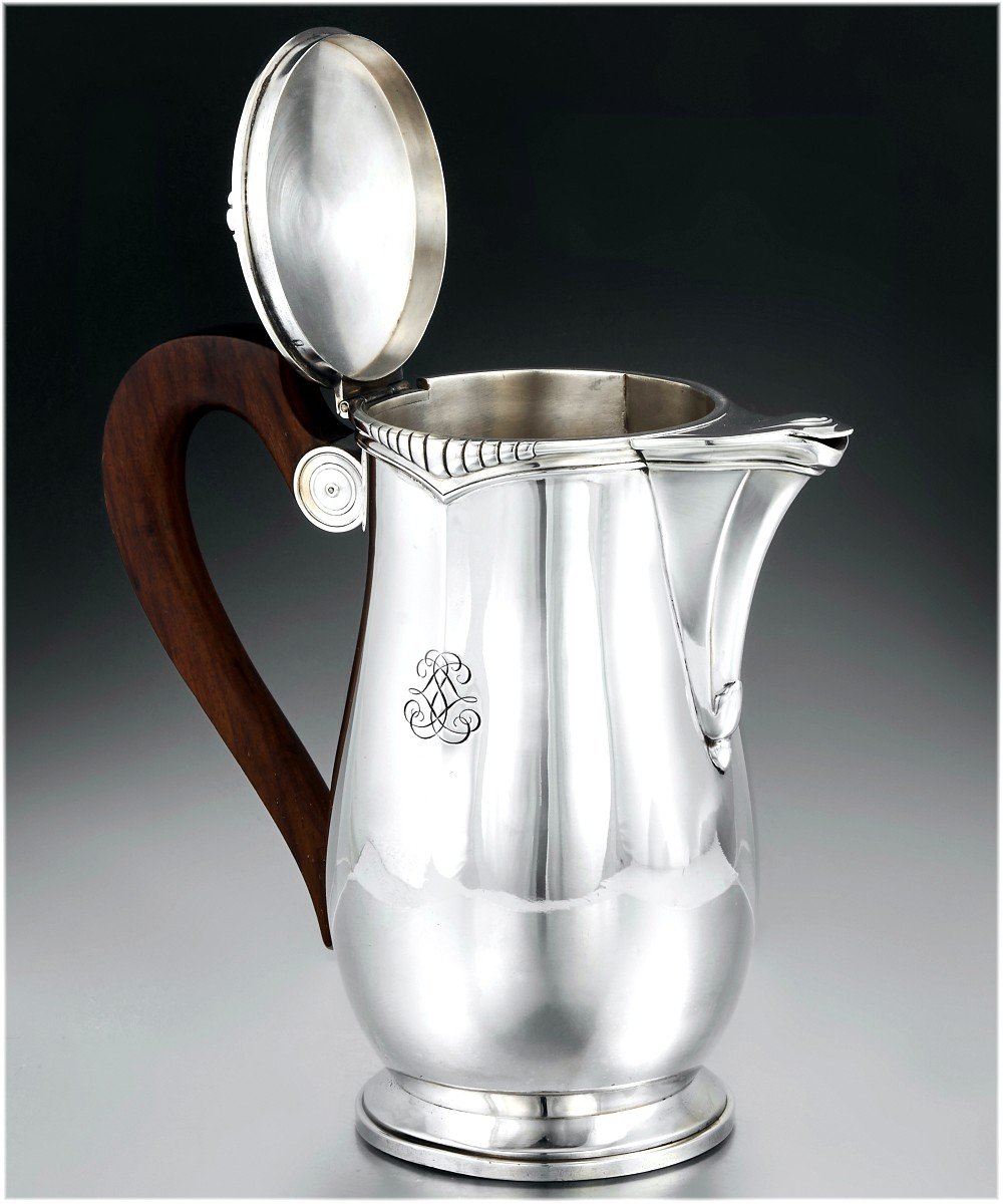 TETARD Frères : Grand Service à Thé-Café en Argent massif et Vermeil c.1930-photo-4