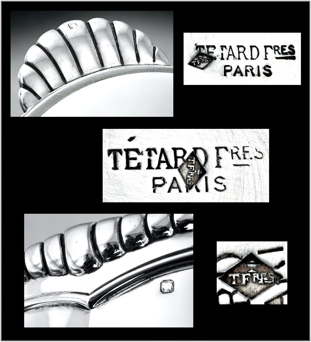 TETARD Frères : Grand Service à Thé-Café en Argent massif et Vermeil c.1930-photo-8