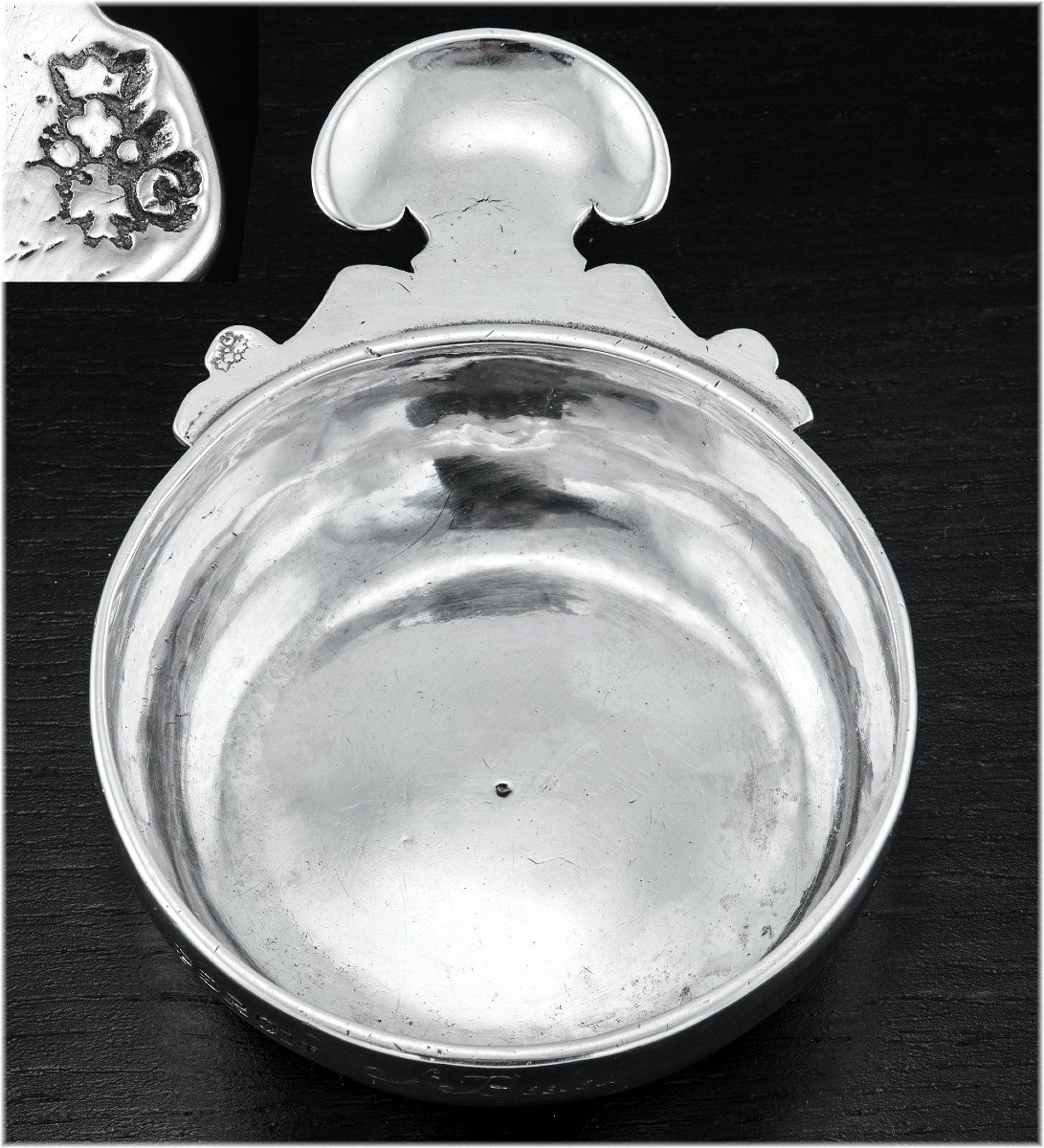 Simon Cheret: Rare 18th Century Large Wine Taster In Solid Silver 100.4g - Paris 1731-photo-2