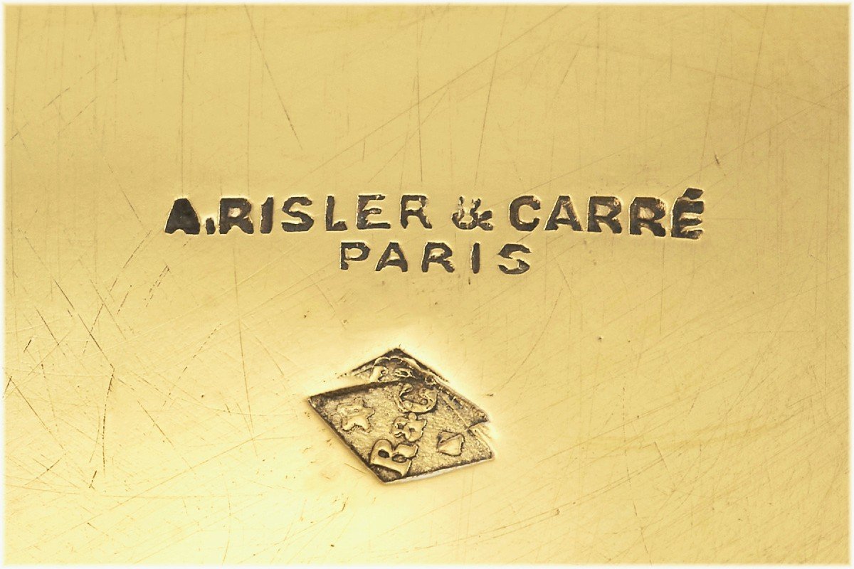 RISLER &amp; CARRE : Paire de Rafraichissoirs / Seaux en Argent massif Vermeil-photo-5