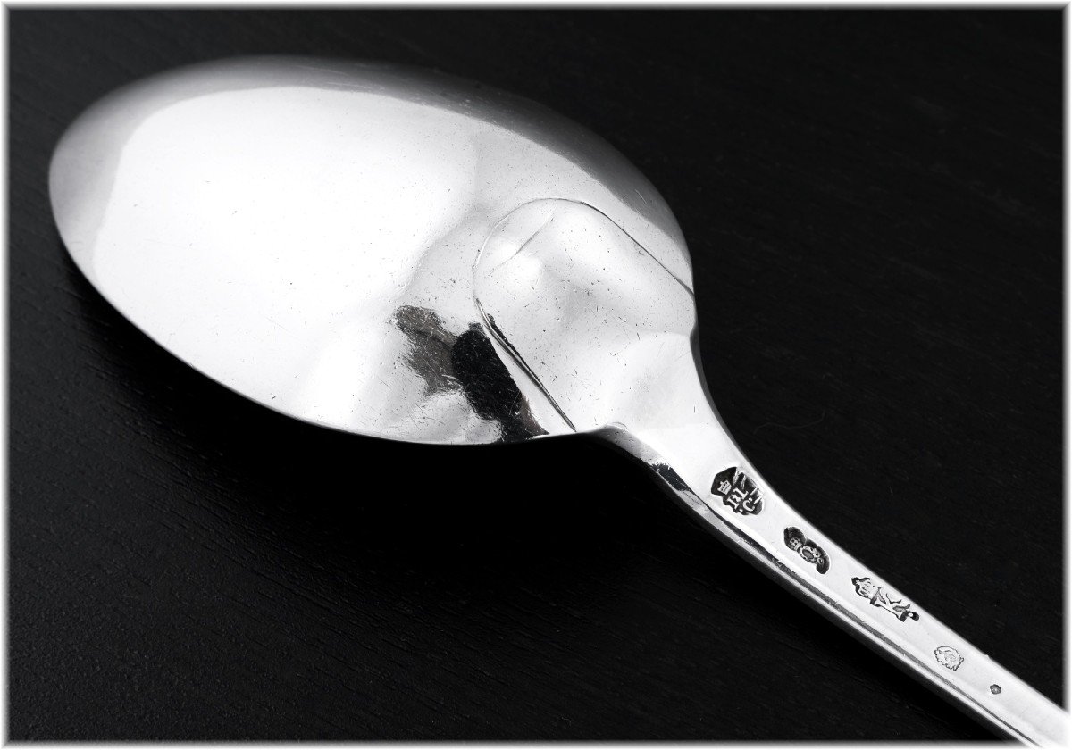 Le Cour Grandmaison : Rare Sterling Silver Stew Spoon From Brittany - Nantes 1777-photo-4