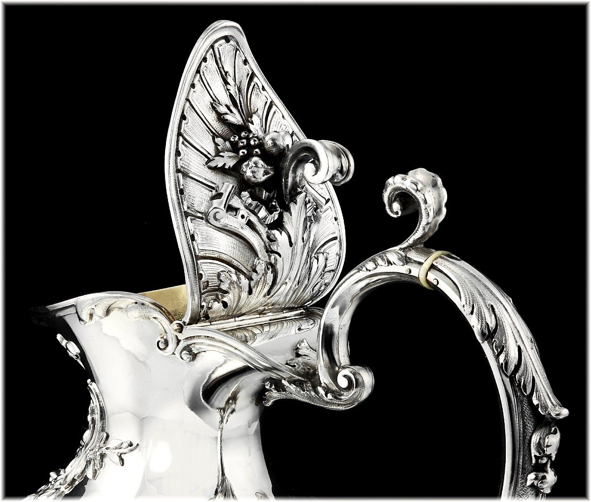 Cardeilhac : Large Sterling Silver & Vermeil Tea - Coffee Set With Mascarons / Fauns-photo-6