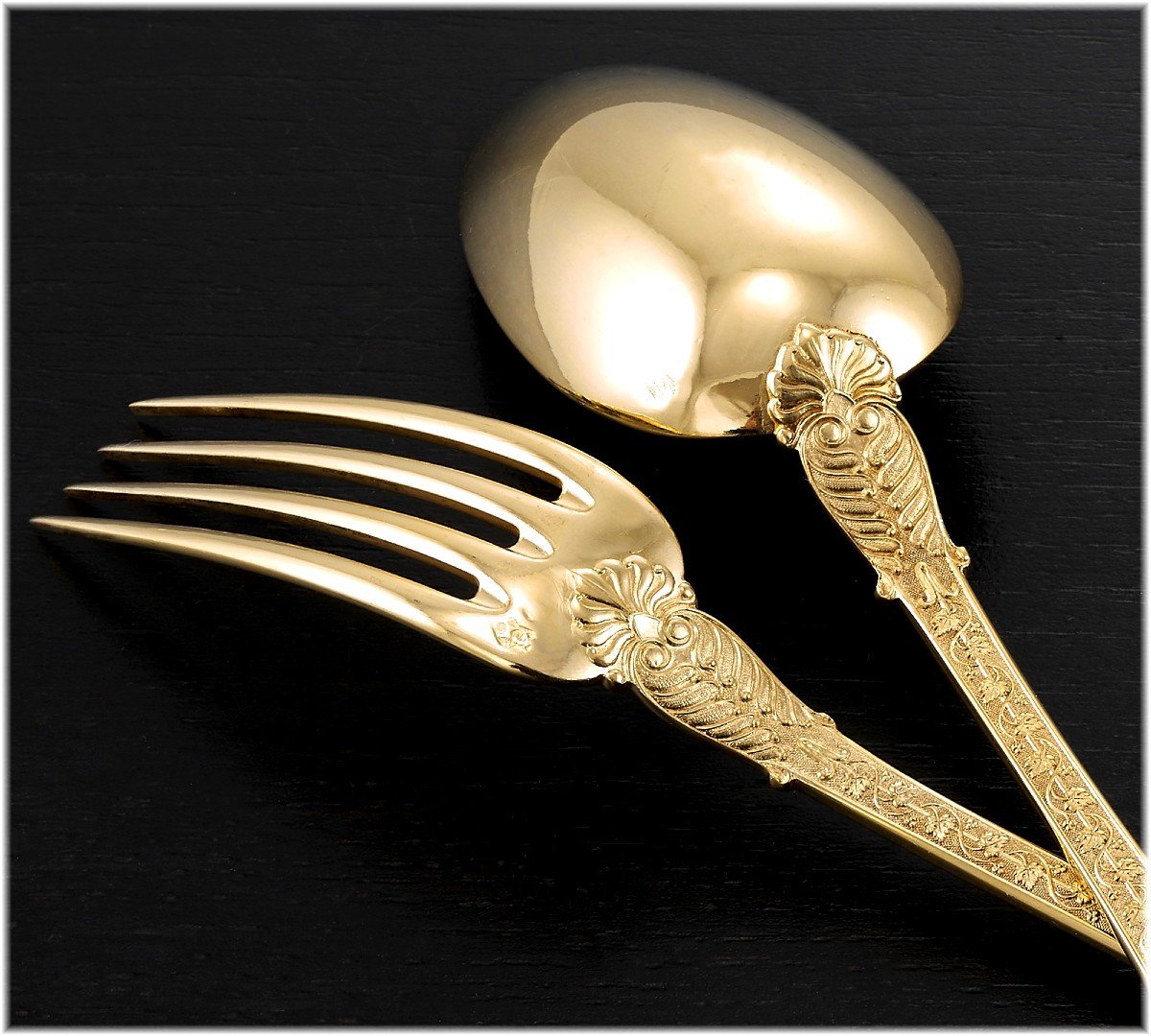 Souche Lapparra : Vermeil Sterling Silver Dessert Flatware Set, Josephine Pattern By Biennais-photo-6