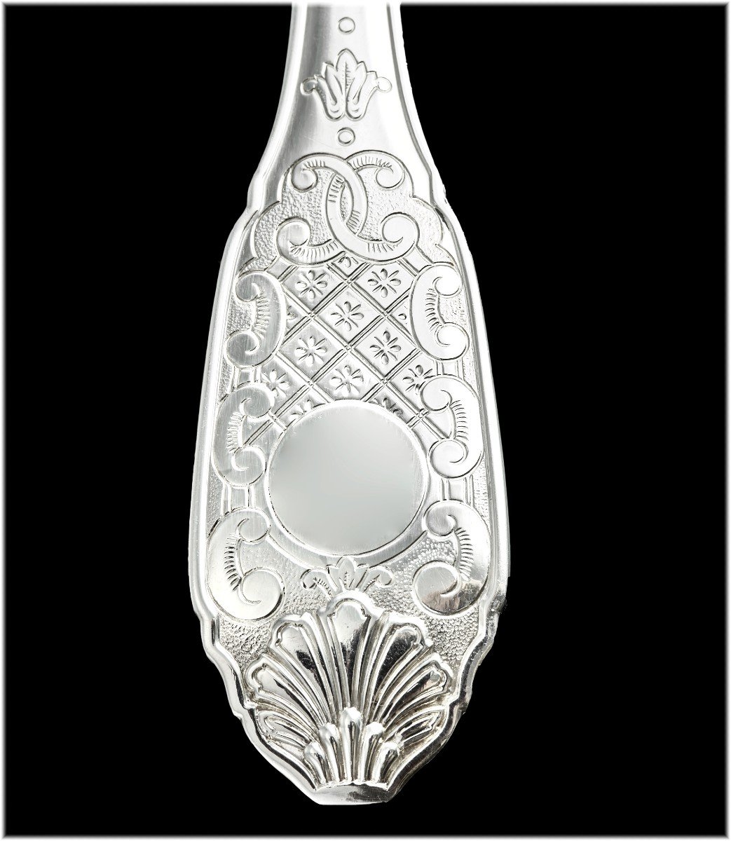 Cardeilhac Christofle: Sterling Silver Regency Style Flatware Set - Royal Cisele Pattern-photo-1