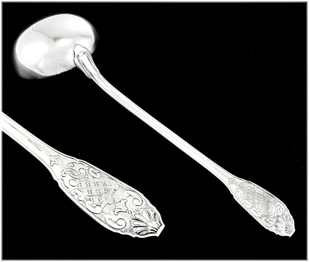 Cardeilhac Christofle: Sterling Silver Regency Style Flatware Set - Royal Cisele Pattern-photo-3