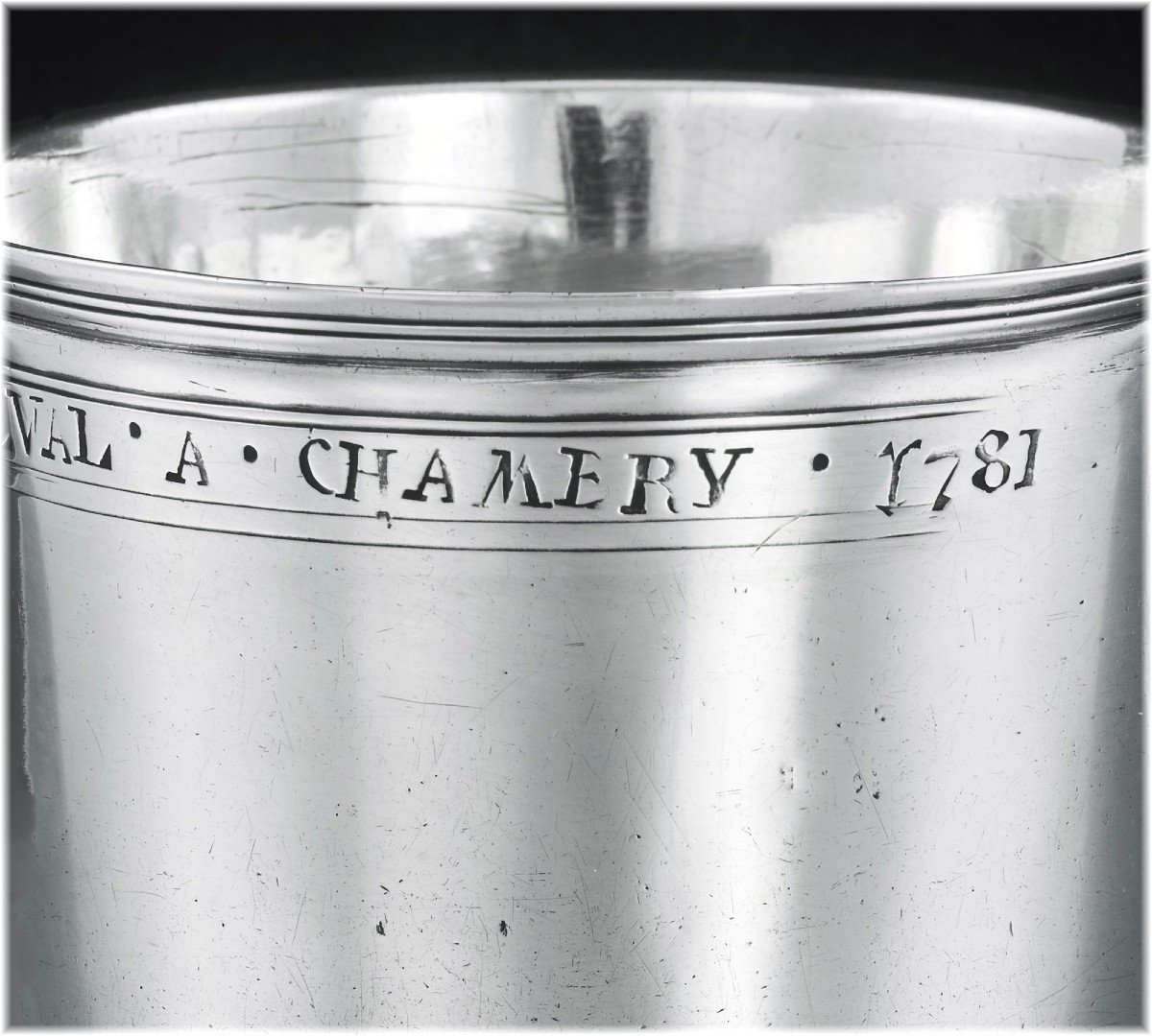 Jean BRISSOT : Rare Timbale Curon en Argent massif ép. Louis XV MEAUX 1750-68-photo-4