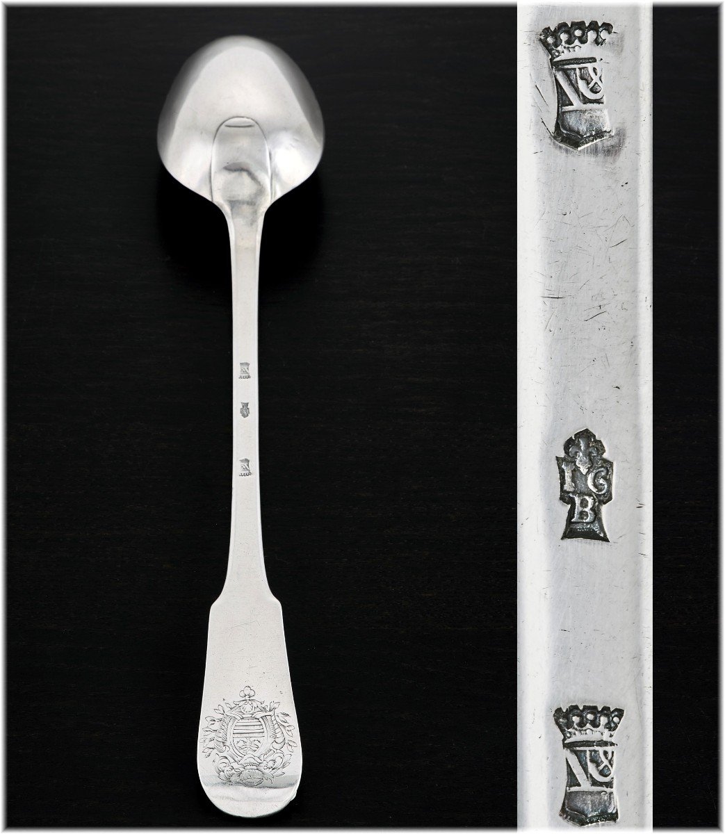 Boichard: Rare Louis XV Sterling Silver Stewing Spoon, Lons-le-saunier-photo-1