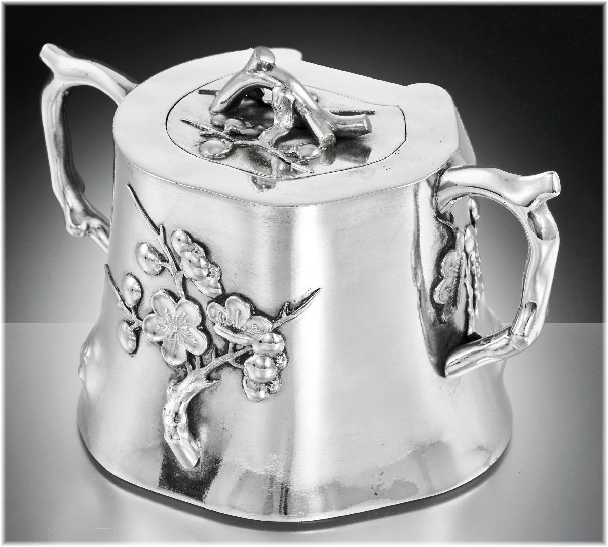 Sucrier en Argent massif Vermeil Chinois d'exportation c.1900 Chinese Export Silver-photo-2