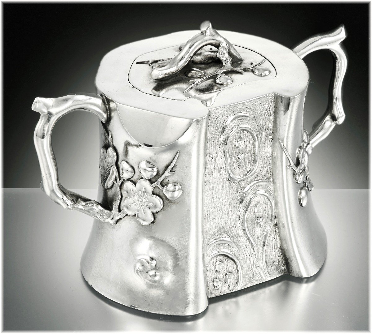 Sucrier en Argent massif Vermeil Chinois d'exportation c.1900 Chinese Export Silver-photo-4