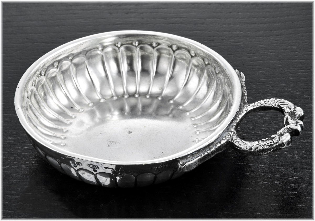 Vve Le Goix : Large 18th Century Wine Taster In Solid Silver - Champagne Reims 1748-photo-2