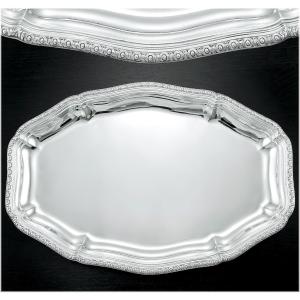 Puiforcat: Large Dish / Oval Tray In Sterling Silver St Louis XVI - 45.2 Cm