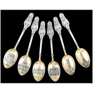 Henri Gabert : Rare Sterling Silver & Vermeil Art Nouveau Era Spoon Set -  Monuments Of Paris