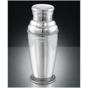 Beautiful Solid Silver Cocktail Shaker With Strainer