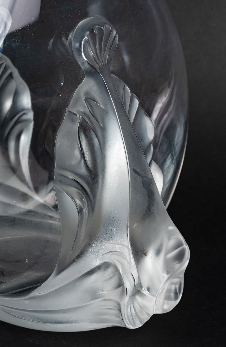 Maison Lalique, "garance" Vase Created By Marie Claude Lalique (descendant Of René Lalique)-photo-2