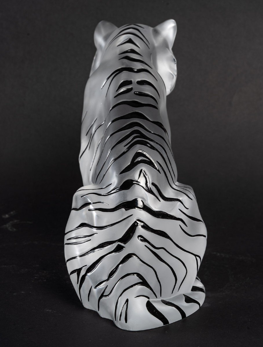 Lalique Large Sitting Tiger Sculpture Numbered Edition-photo-1