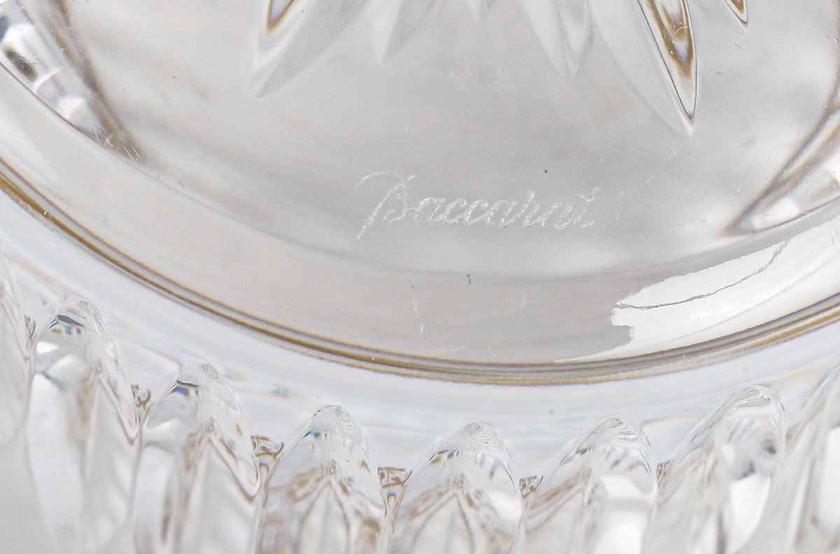 Cristallerie Baccarat 10 Verres  Type Gobelets  Old Fashon , En Cristal Doré,modèle "Impérator"-photo-5