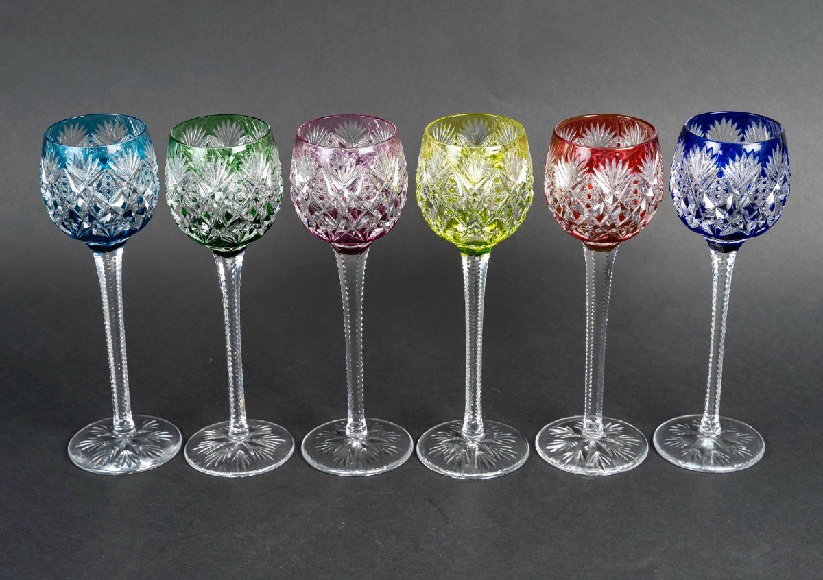 Cristallerie Saint Louis Model "florence", 6 Glasses Color "roemers"