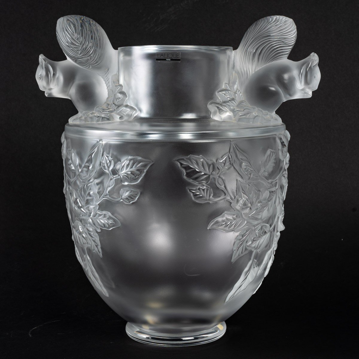 Lalique France Squirrel Vase