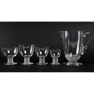 René Lalique, Service De Verres Modèle Riquewihr, Pour 10 Personnes