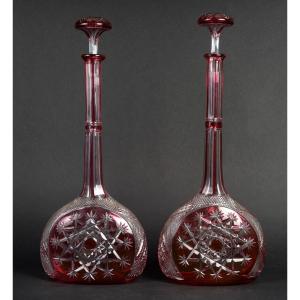 Cristallerie De Baccarat, Paire De Carafes Collection dite  "du Tsar" Edition d'Origine