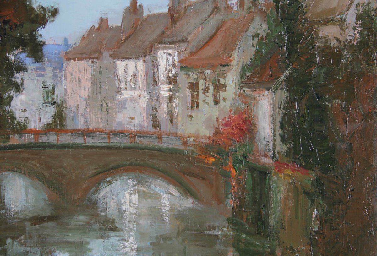 Marcel Peltier : Le Pont à Bruges-photo-2