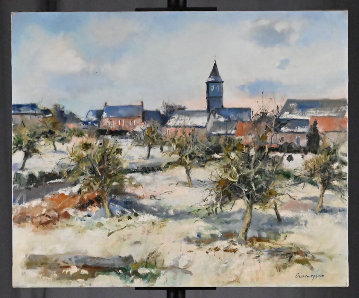 Marcel Cramoysan (1915-2007) - Snow In Quévreville La Poterie-photo-3