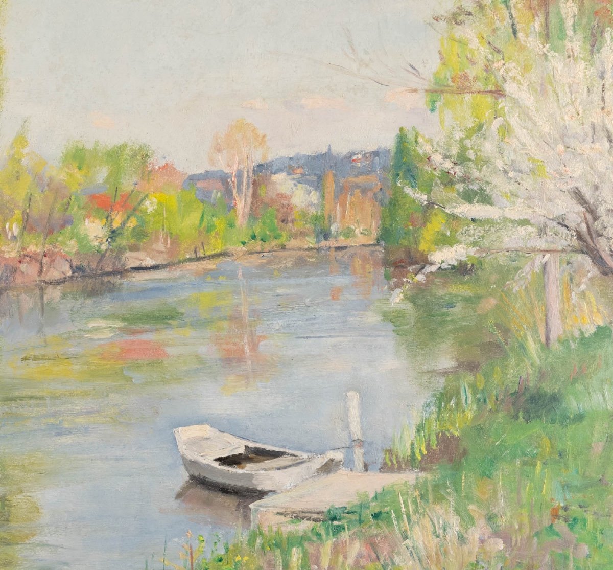 André-léon Vivrel (1886-1976): The Boat Along The Seine-photo-3